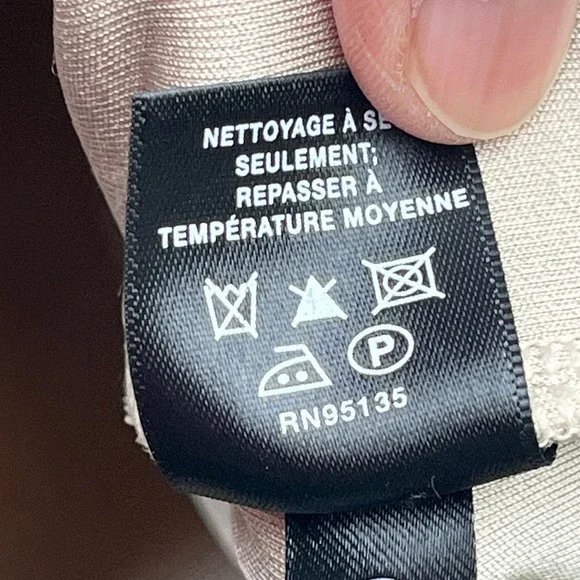 Lafayette 148 New York Drawstring Waist Dress Medium Beige V-Neck Dolman Pockets - Picture 9 of 12